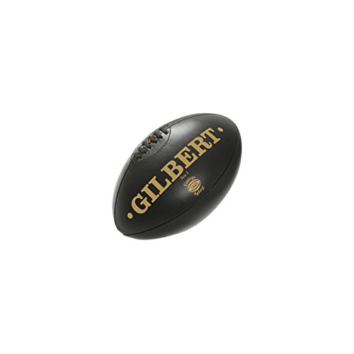 Gilbert Rugby-Ball, Leder, Vintage-Look, Schwarz , mehrfarbig, Mini