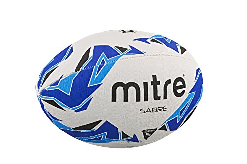 Mitre Mini Rugby-trainingsball Sabre, Weiß/Blau/Cyan, 3, BB1157