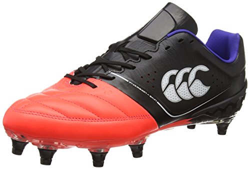 Canterbury Herren Phoenix Elite 8 Stud Rugbyschuhe, Schwarz (98A Black/Firecracker), 42.5 EU