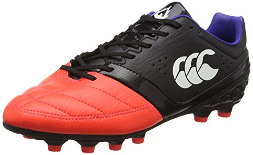 Canterbury Herren Phoenix Club Moulded Rugbyschuhe, Schwarz (98A Black/Firecracker), 42.5 EU