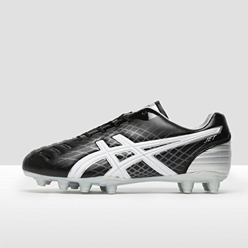 Asics Jet CS Rugby Stiefel, Schwarz/WeiÃŸ/Silber, 42.5