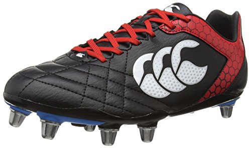 Canterbury  Stampede Club 8 Stud,  Herren Rugbyschuh , Schwarz – Black (Black/True Red) – Größe: 7.5 UK (41 1/2 EU)