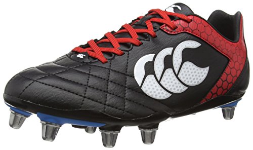 Canterbury  Stampede Club 8 Stud,  Herren Rugbyschuh , Schwarz – Black (Black/True Red) – Größe: 7.5 UK (41 1/2 EU)