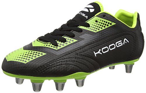 Kooga Herren Blitz 2 Rugbyschuhe, Schwarz (Schwarz/Lime), 47 EU