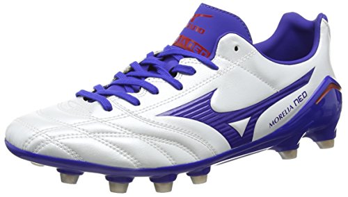 Mizuno  Morelia Neo Ps Md,  Herren Rugbyschuh , Weiß – White (Pearl/Surf the Web/Chinese Red) – Größe: 43