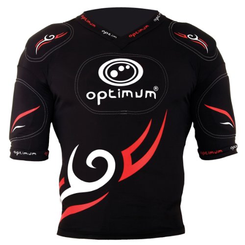 Optimum Herren Schutzkleidung Tribal R.L. für Rugby, mit Schulterpolster schwarz schwarz/red xl