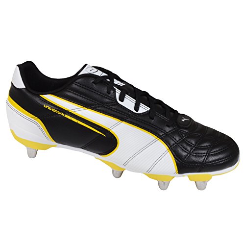 Puma Universal H8 – Herren Rugby-Schuhe – Für weichen Boden – Schwarz/Weiß/Gelb – 40