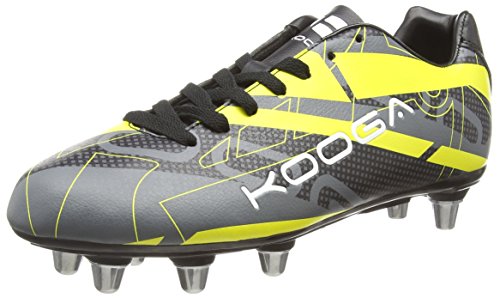 Kooga Herren Evade Rugbyschuh, Schwarz (Schwarz/Yellow), 42 EU(8 UK)