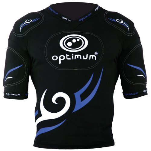 Optimum Herren-Schutzkleidung für Rugby Tribal mit Schulterpolster schwarz schwarz / blau M