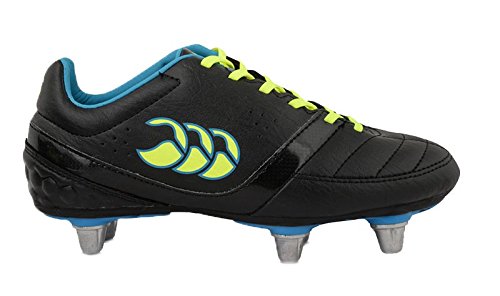 CANTERBURY Phoenix Club 6 Stud Rugby Stiefel, Unisex – Kinder, Black/Safety Yellow