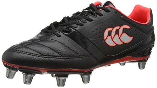 Canterbury Herren Phoenix Club 8 Stud Rugbyschuhe, Schwarz (989 Black/Red/White), 48 EU