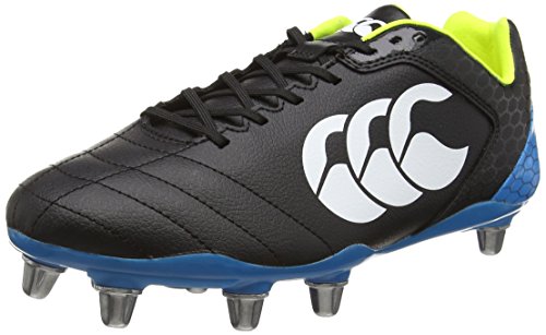 Canterbury Herren Stampede Club 8 Stud Rugbyschuhe, Schwarz (989 Yellow/Blue/White), 48 EU