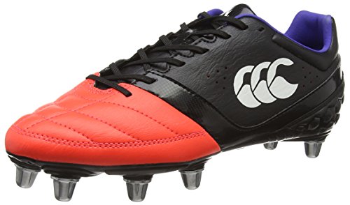 Canterbury Herren Phoenix Club 8 Stud Rugbyschuhe, Schwarz (98A Black/Firecracker), 48 EU