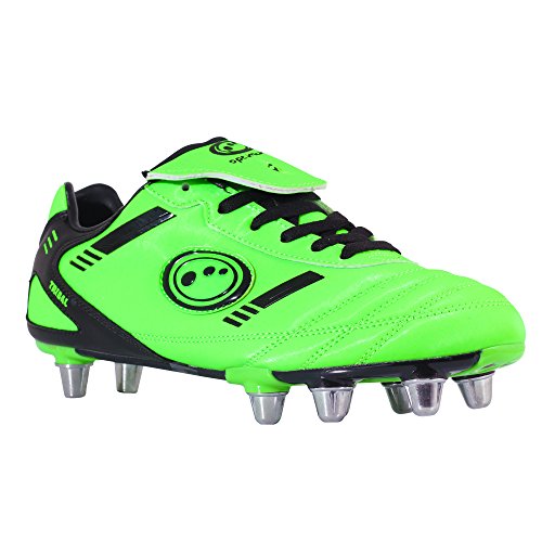 Optimum Tribal, Herren Rugbyschuhe, Grün – Fluro Green/Black,42 EU ( 8 UK)