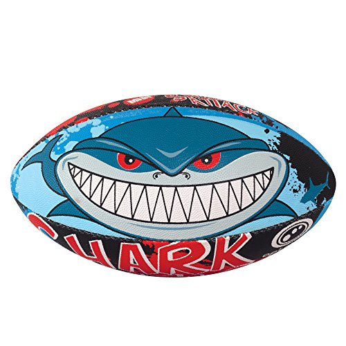 Optimum Herren Shark Attack Midi Rugby-Ball, Herren, Shark Attack, Mehrfarbig, Größe 3
