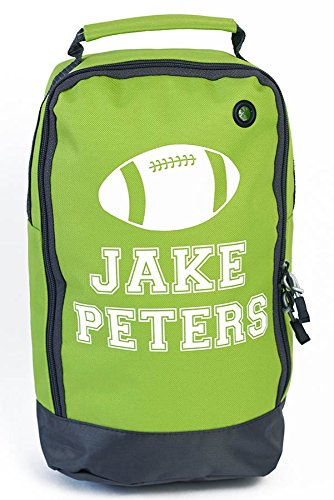 Personalisierbare Stiefeltasche, Rugbyschuh-Tasche, Schuhtasche, Design: Rugby-Ball